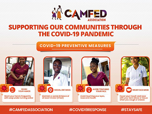 Healthcare workers and members of the CAMFED Association disseminate accurate information on digital platforms. 