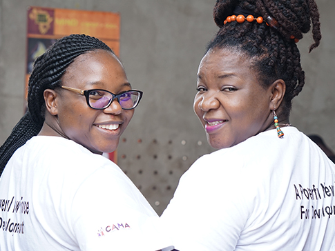 Founding CAMA members Fiona Mavhingha and Angeline Murimirwa in Zambia