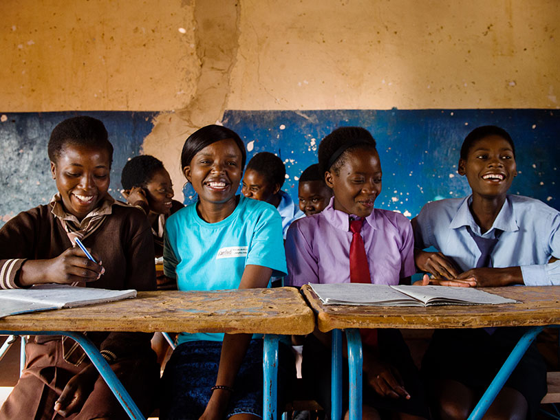 Alice and Faith in the classroom