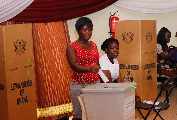 Cama district chairperson casting her vote