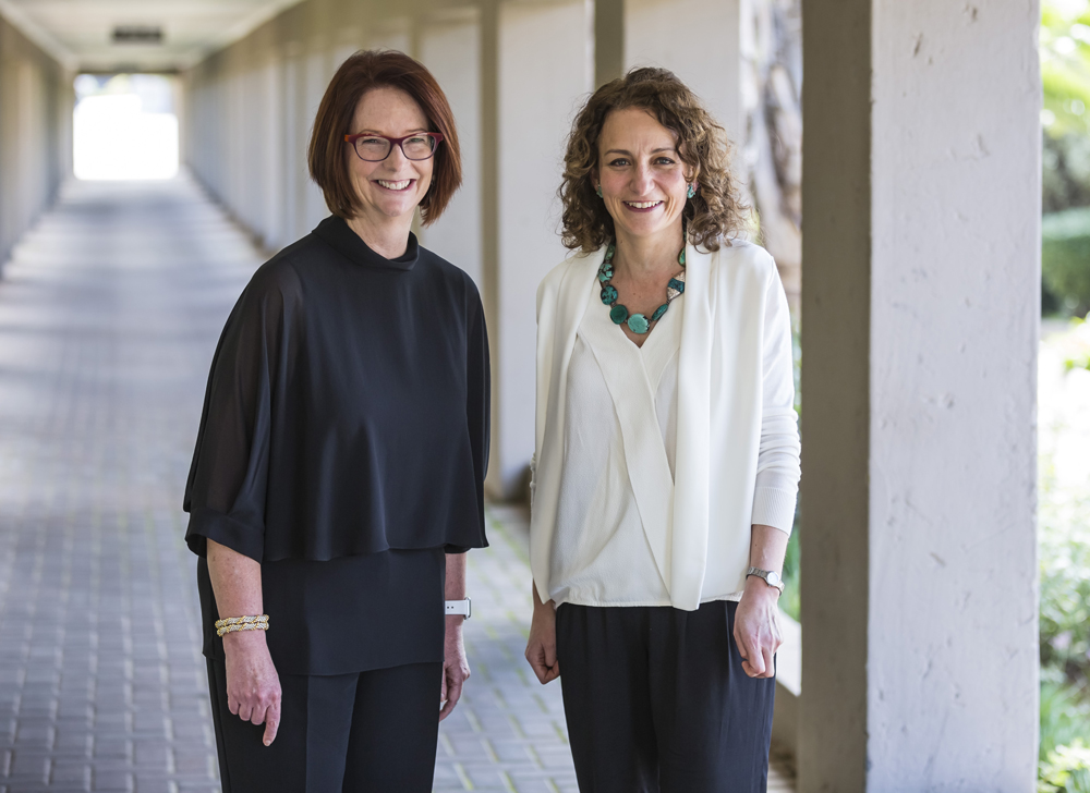 Camfed’s new patron, Julia Gillard, with Camfed CEO Lucy Lake
