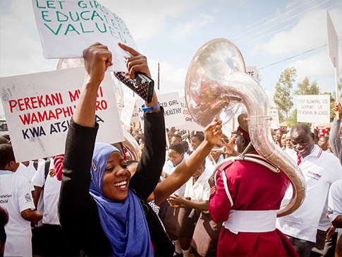 Esmie marching for girls' rights to education in Malawi