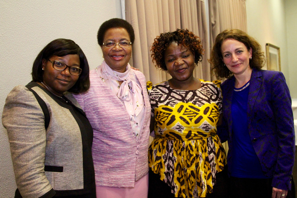 Fiona Mavhinga (founding member of CAMA), Graça Machel, Angeline Murimirwa (founding member of CAMA and now Camfed Regional Director) and CEO Lucy Lake