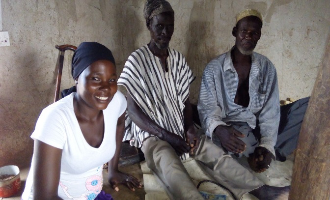 District Councillor and CAMA member Hawa with her local chief, Hon. Naa Abukari Kwami and his spokesperson.