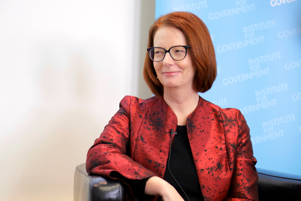 Camfed patron Julia Gillard addresses global challenges at the Institute for Government Camfed patron Julia Gillard addresses global challenges at the Institute for Government