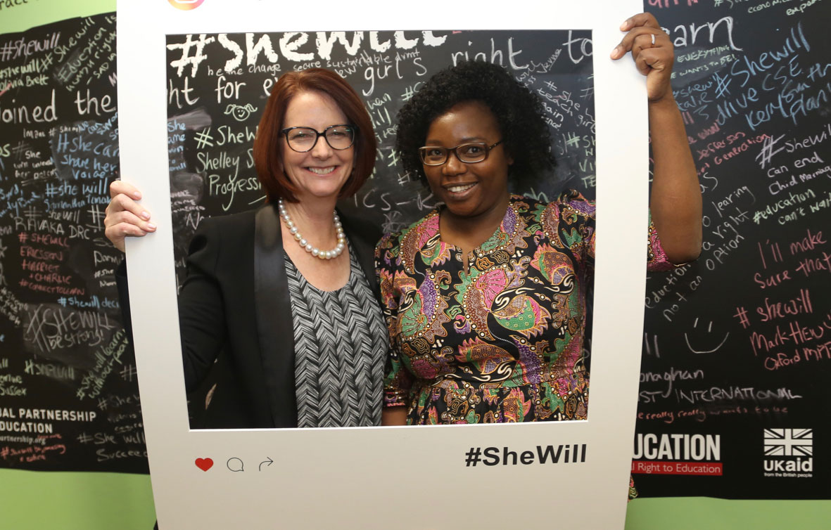 Julia Gillard with Fiona Mavhinga at the UK’s Girls’ Education Forum Julia Gillard with Fiona Mavhinga at the UK’s Girls’ Education Forum