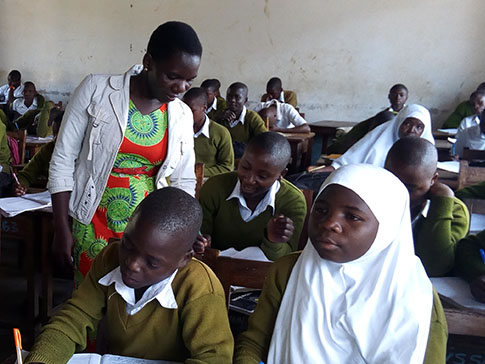 Aida in the classroom with students Aida in the classroom with students