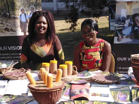 Clarah and Beauty at the biofortification learning event Clarah and Beauty at the biofortification learning event