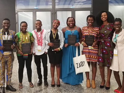 Esnath (in blue dress) at the 2019 Baobab Summit Esnath (in blue dress) at the 2019 Baobab Summit