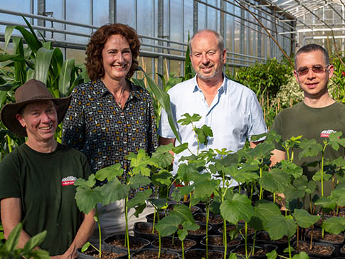 Garden designer Jilayne Rickards with the Eden Project growing team. Garden designer Jilayne Rickards with the Eden Project growing team.