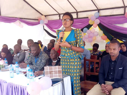 Lilian mobilizing community members Lilian mobilizing community members