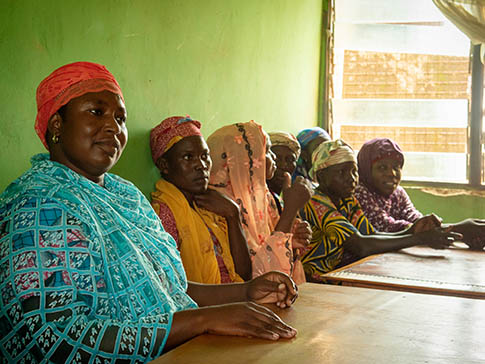 Salamatu (left) with Mother Support Group members
