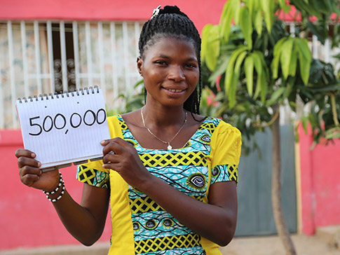 Dorcas aims to reach 500,000 women and girls through her community work.