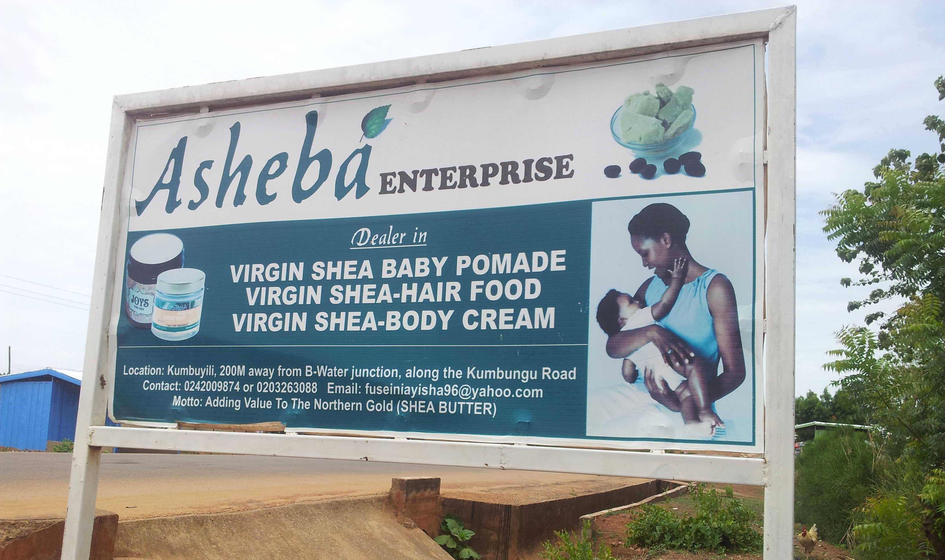 Sign-for-Ayisha's-Shea-Butter-shop