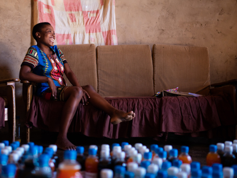 Lindiwe at her business - Lee Juice