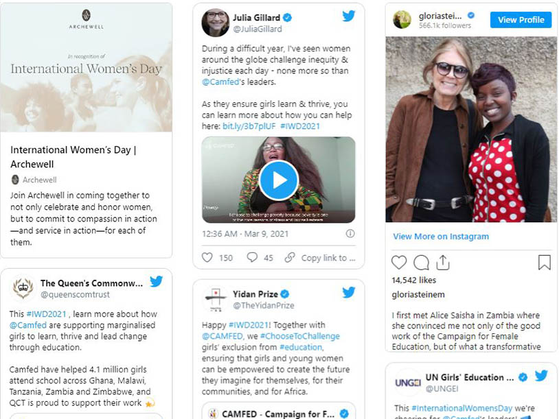 Celebrating IWD 2021 with CAMFED's Global Community