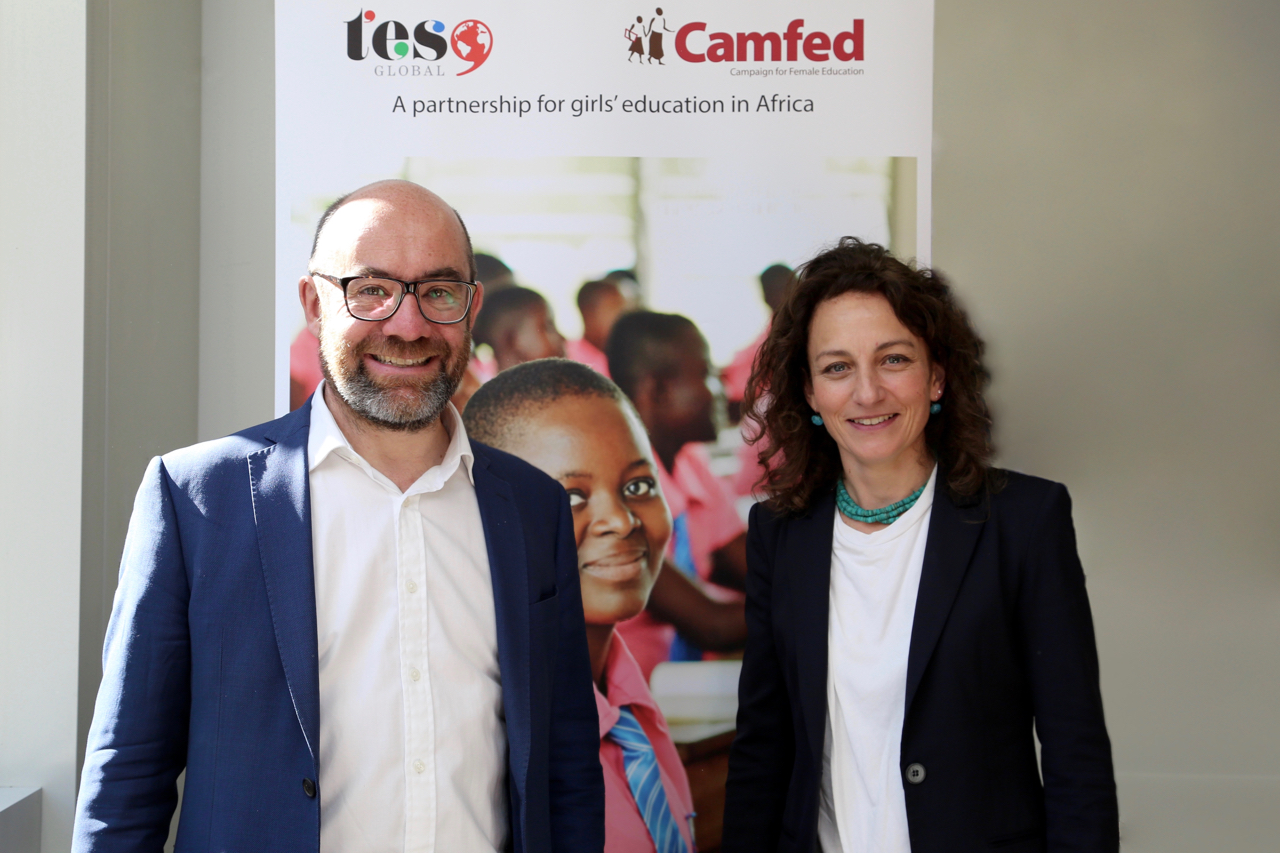 Lord Knight of TES Global with Camfed CEO Lucy Lake
